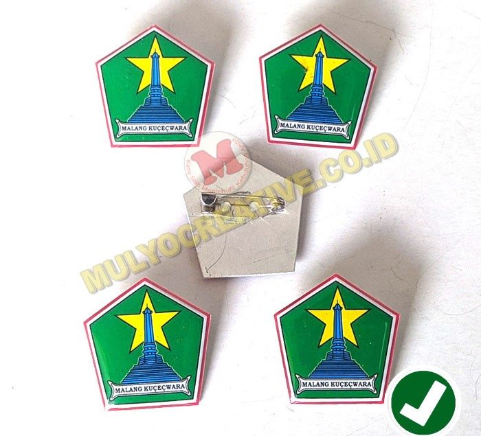 Pesan Pin Logo Kota Malang Lencana Lambang Kota Malang Pesan Name Tag Lencana Pin Plakat